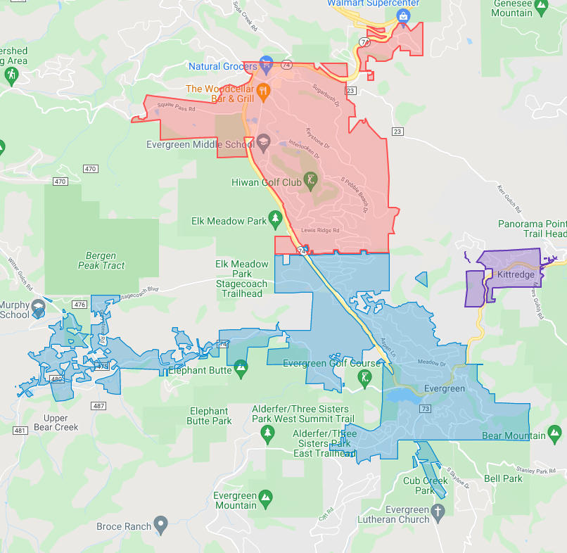 Evergreen Metro District Map